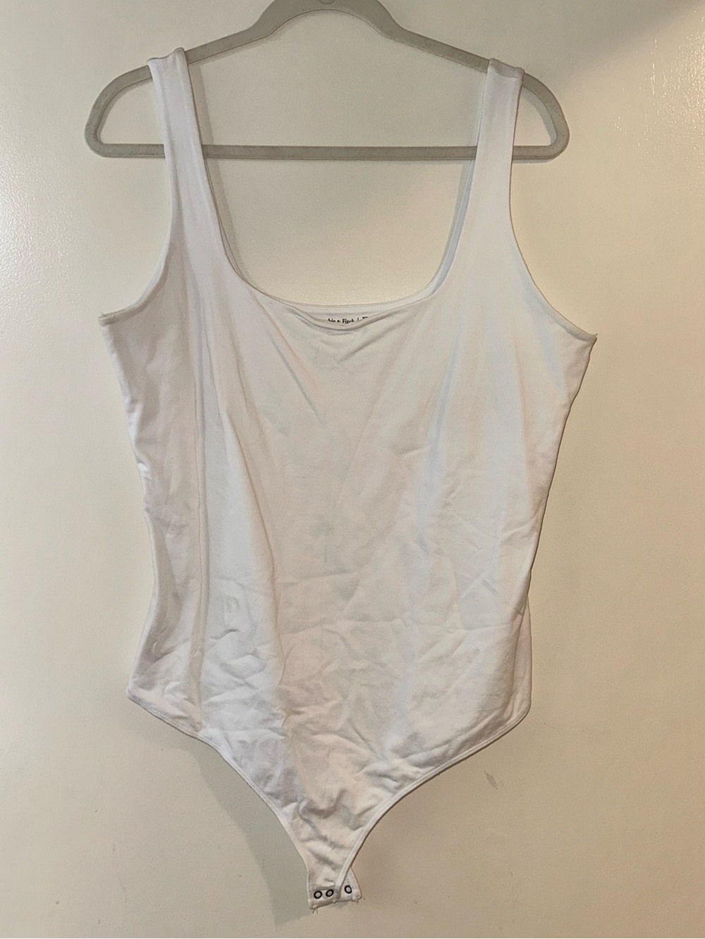 Abercrombie & Fitch White Scoop-Neck Bodysuit